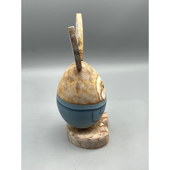 Vintage Wooden Egg-Shaped Easter Rabbit Bunny Easter Best Outfit - Picture 4 of 8